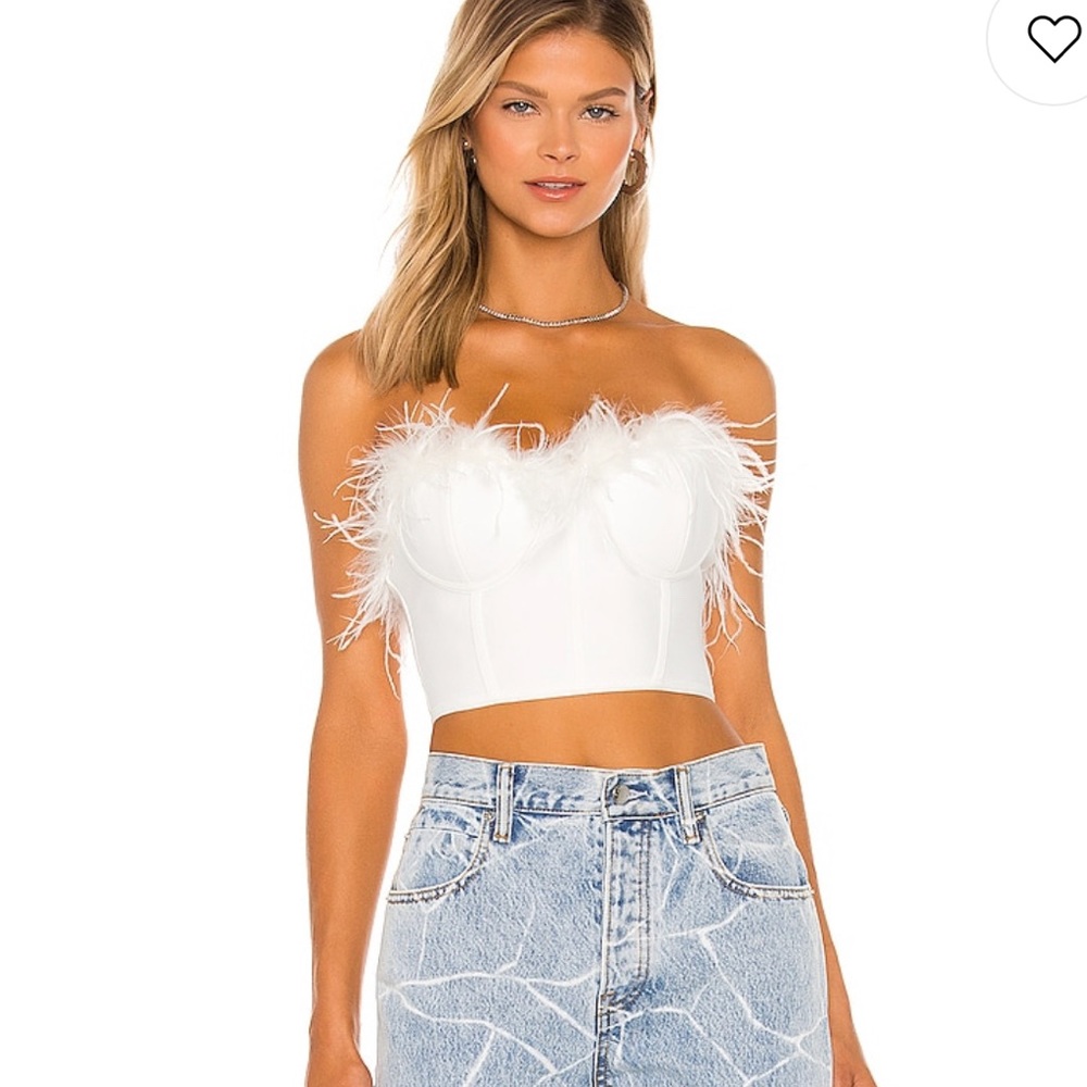 Revolve Romona Bustier Top in White Bridal or Birthday Crop Top